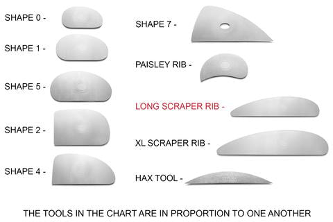 Long Scraper (Fine Edge 18) - Stainless Rib - Mudtools – Ceramix Australia
